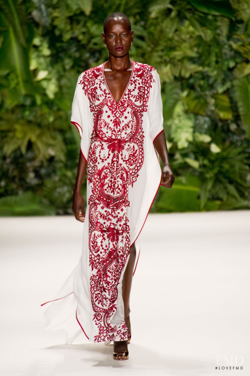 Ajak Deng featured in  the Naeem Khan fashion show for Spring/Summer 2014