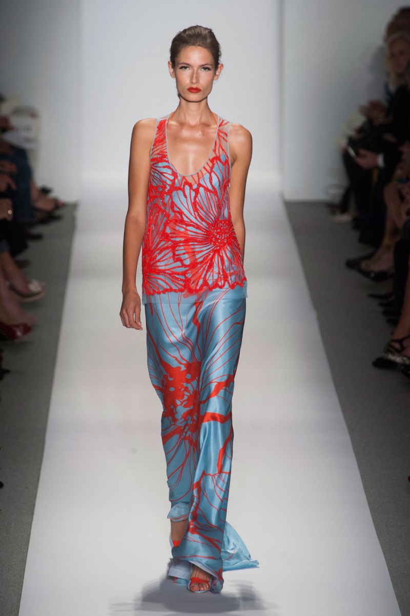 Paulina Kubac featured in  the Dennis Basso fashion show for Spring/Summer 2014