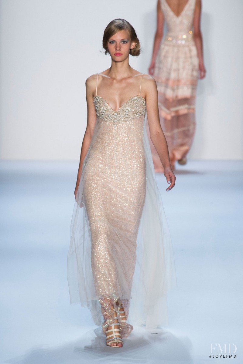 Charlotte Nolting featured in  the Badgley Mischka fashion show for Spring/Summer 2014