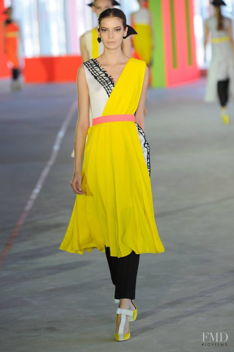 Dasha Denisenko featured in  the Roksanda Ilincic fashion show for Spring/Summer 2014