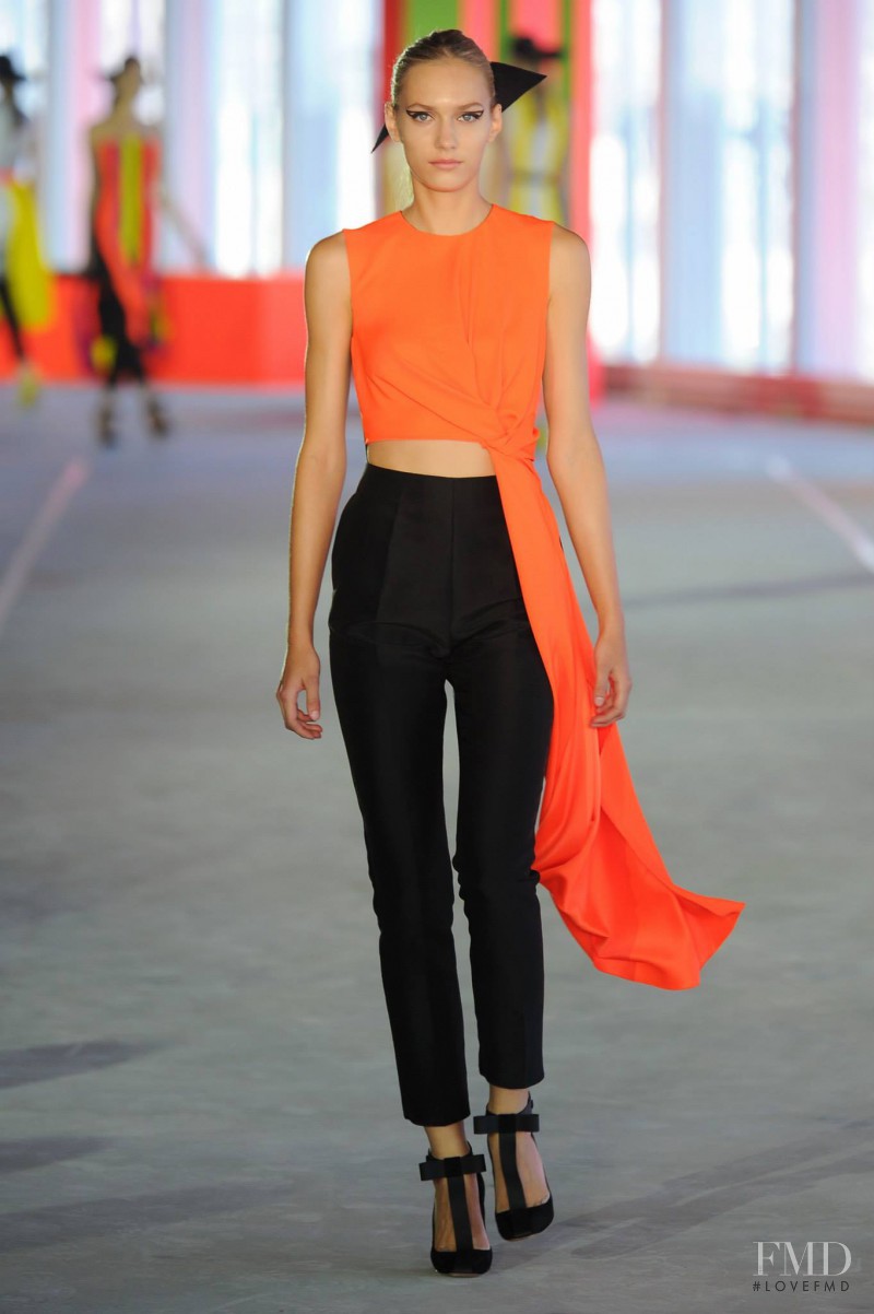 Vera Vavrova featured in  the Roksanda Ilincic fashion show for Spring/Summer 2014