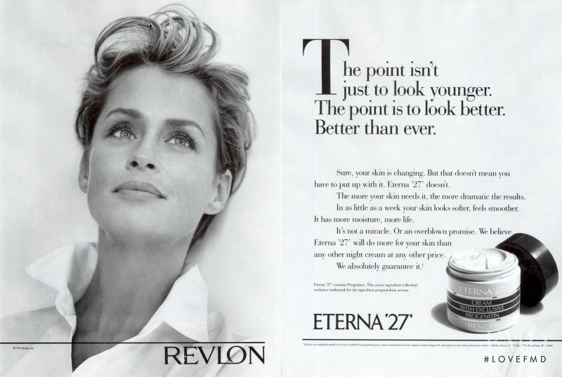 Lauren Hutton featured in  the Revlon advertisement for Spring/Summer 1991