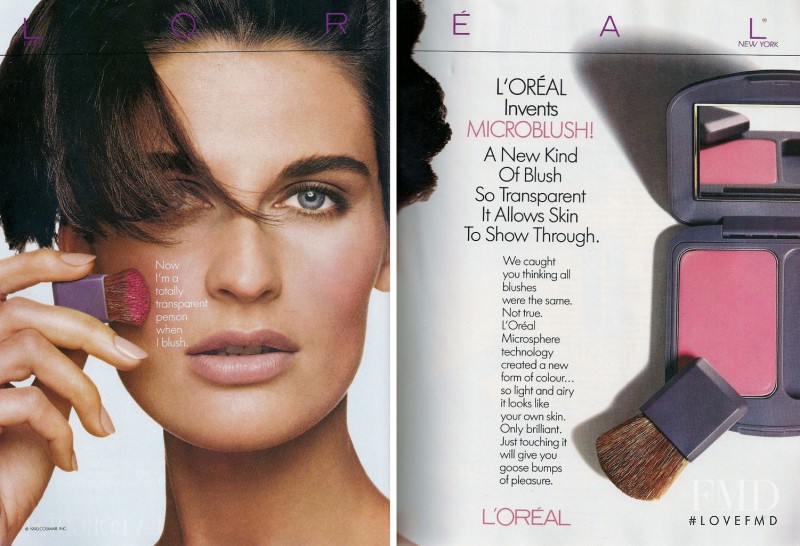 Vanessa Duve featured in  the L\'Oreal Paris advertisement for Spring/Summer 1990