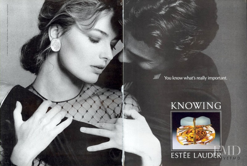 Paulina Porizkova featured in  the Estée Lauder advertisement for Spring/Summer 1991