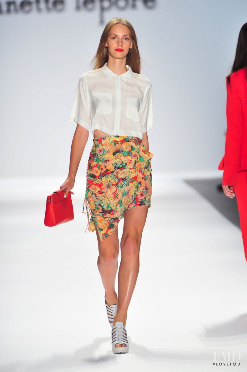 Charlotte Nolting featured in  the Nanette Lepore fashion show for Spring/Summer 2014