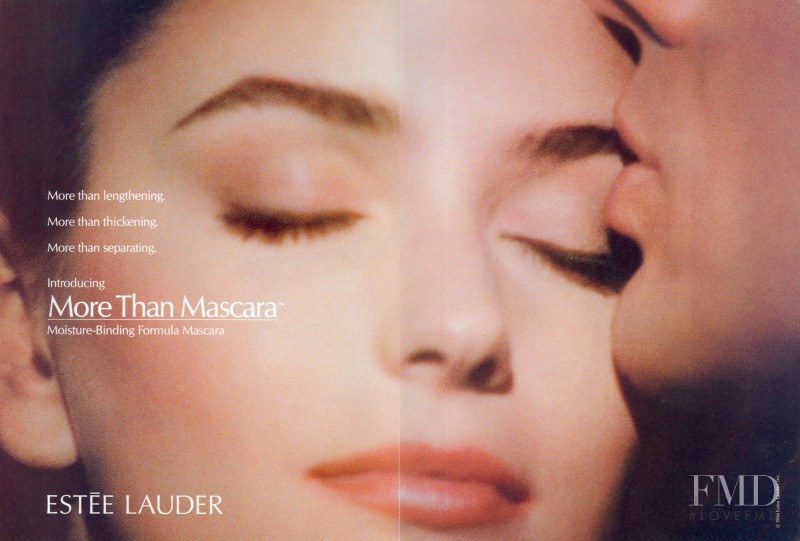 Paulina Porizkova featured in  the Estée Lauder advertisement for Autumn/Winter 1991