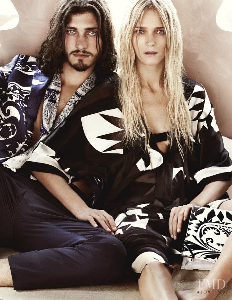 Carmen Kass featured in  the Etro advertisement for Spring/Summer 2012