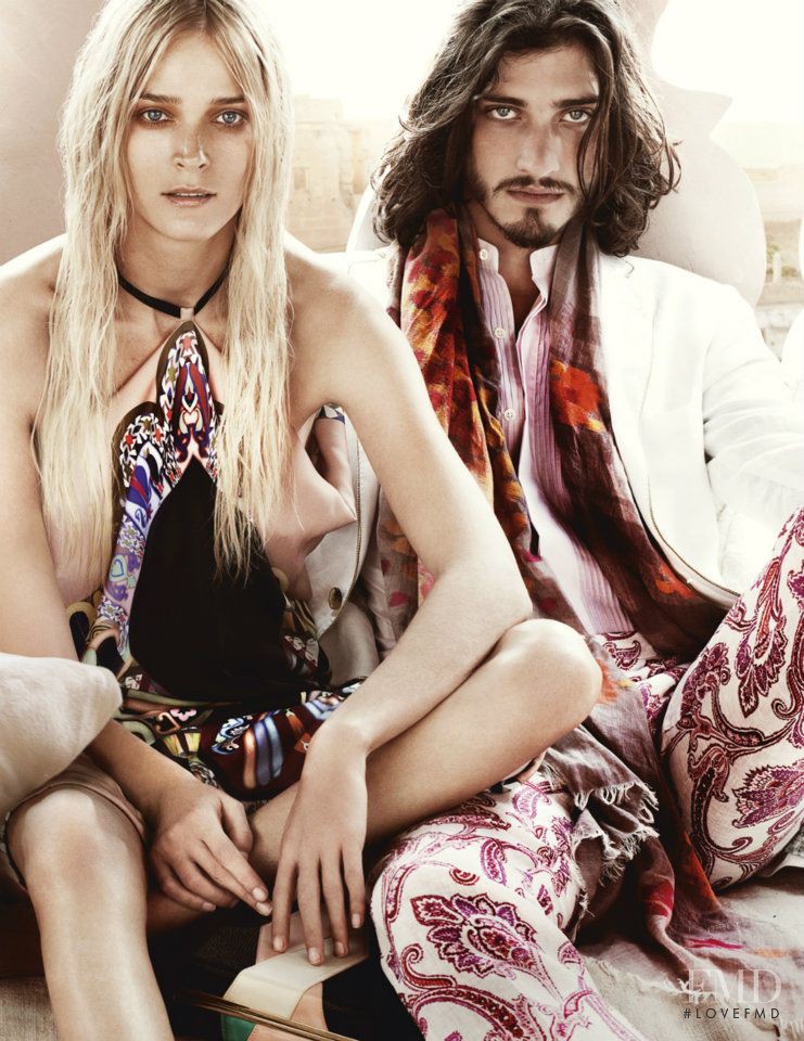 Carmen Kass featured in  the Etro advertisement for Spring/Summer 2012