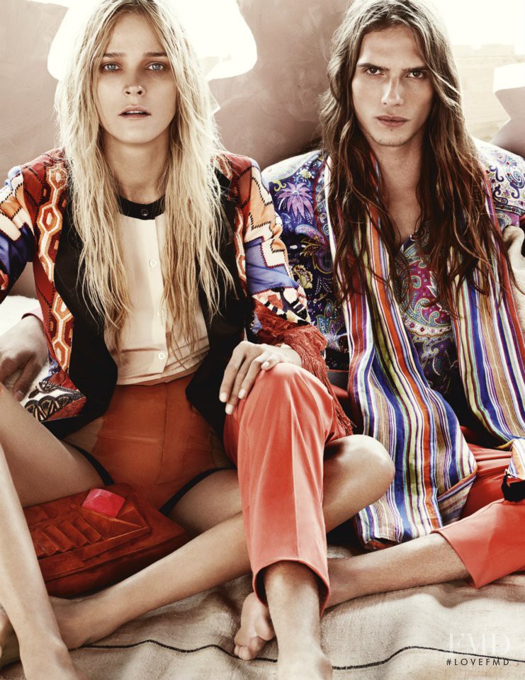 Carmen Kass featured in  the Etro advertisement for Spring/Summer 2012