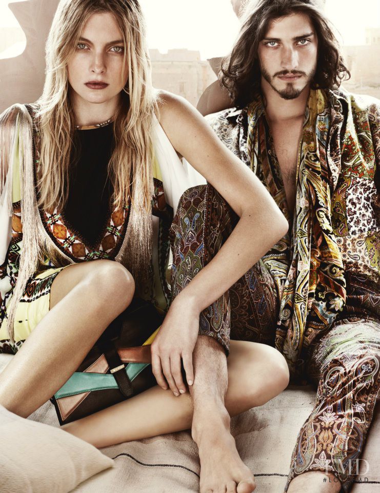 Carmen Kass featured in  the Etro advertisement for Spring/Summer 2012