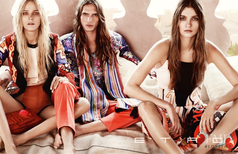 Carmen Kass featured in  the Etro advertisement for Spring/Summer 2012