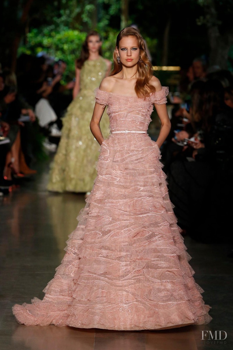 Elisabeth Erm featured in  the Elie Saab Couture fashion show for Spring/Summer 2015