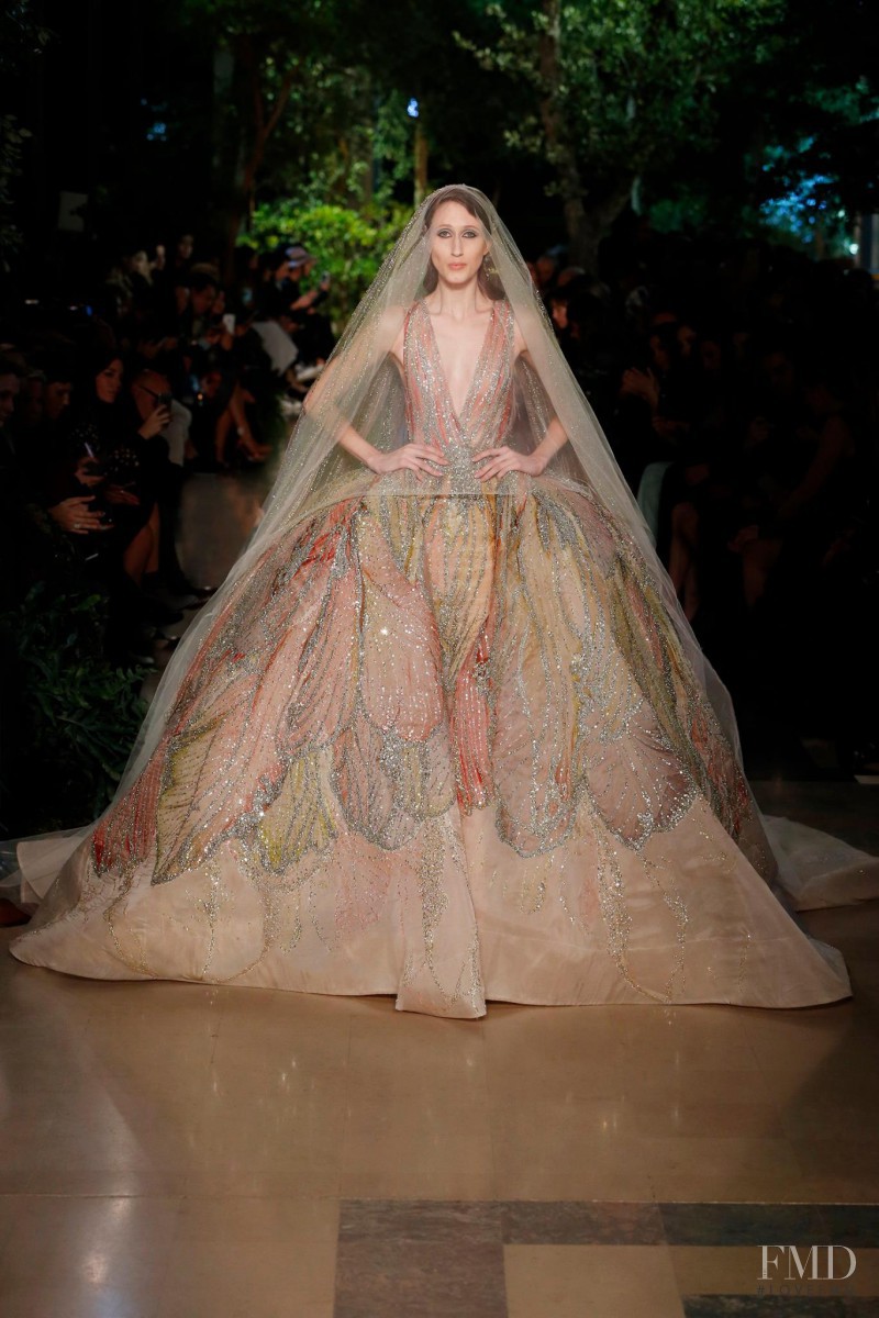 Anna Cleveland featured in  the Elie Saab Couture fashion show for Spring/Summer 2015