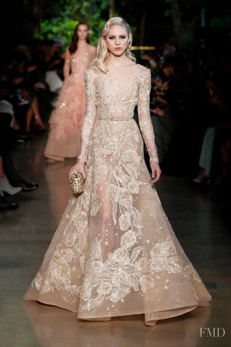 Lida Fox featured in  the Elie Saab Couture fashion show for Spring/Summer 2015