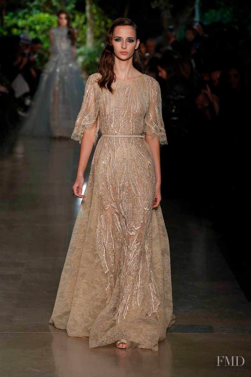 Waleska Gorczevski featured in  the Elie Saab Couture fashion show for Spring/Summer 2015