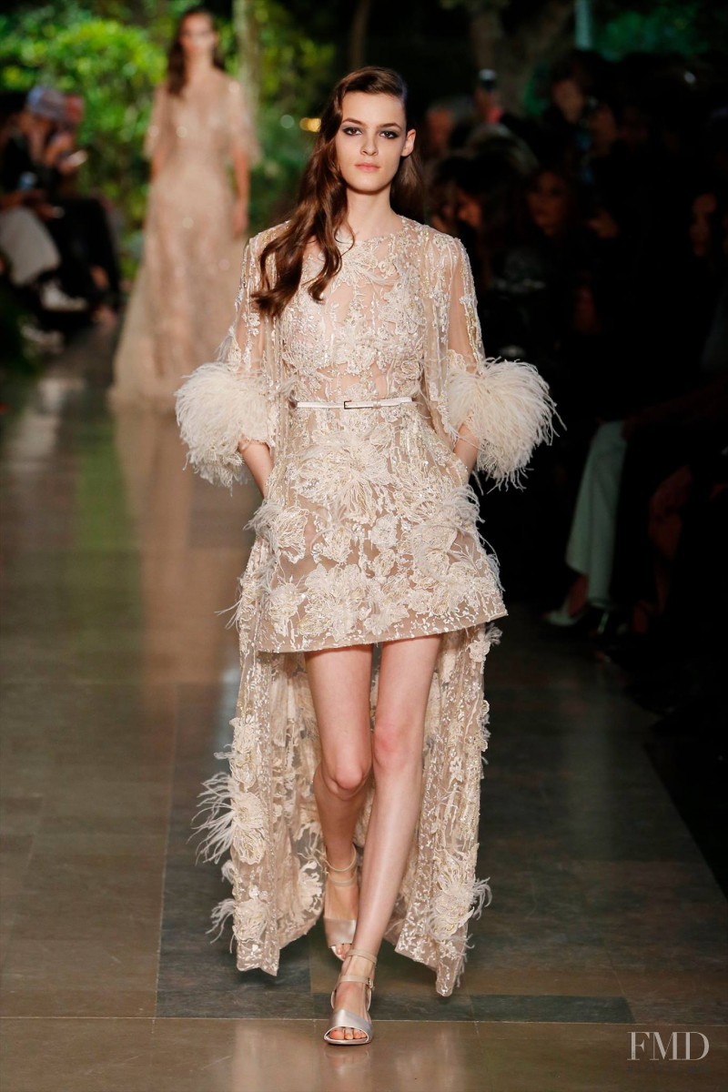 Kremi Otashliyska featured in  the Elie Saab Couture fashion show for Spring/Summer 2015