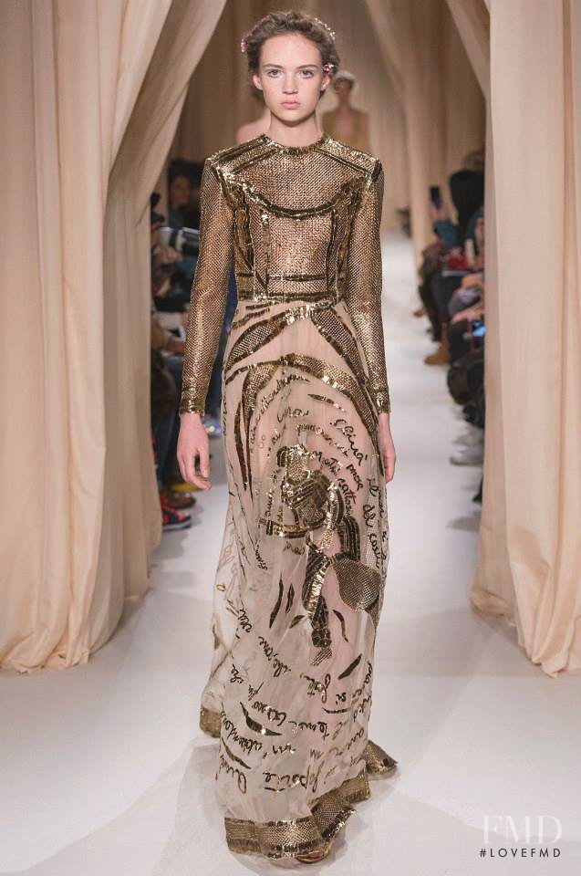 Adrienne Juliger featured in  the Valentino Couture fashion show for Spring/Summer 2015