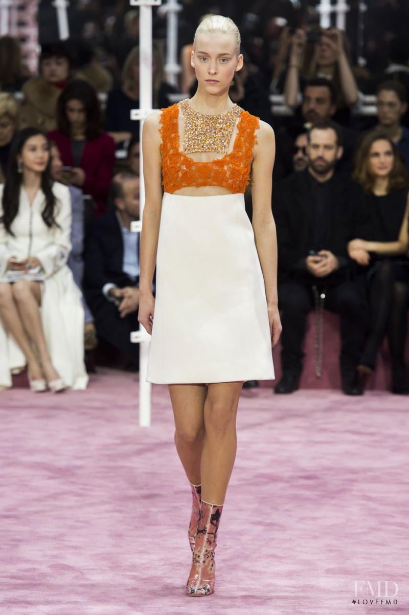 Eva Berzina featured in  the Christian Dior Haute Couture fashion show for Spring/Summer 2015