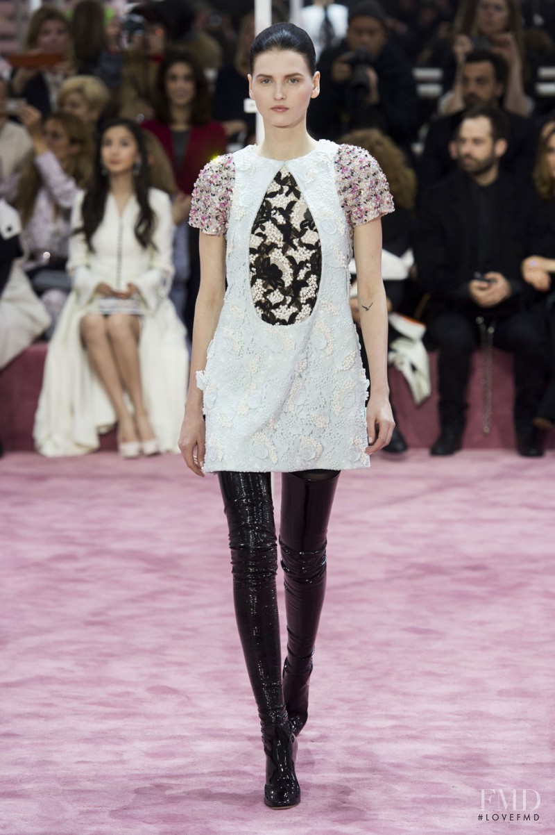 Katlin Aas featured in  the Christian Dior Haute Couture fashion show for Spring/Summer 2015
