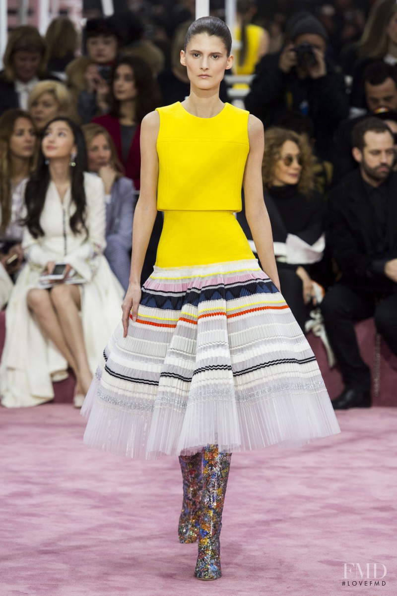Marie Piovesan featured in  the Christian Dior Haute Couture fashion show for Spring/Summer 2015