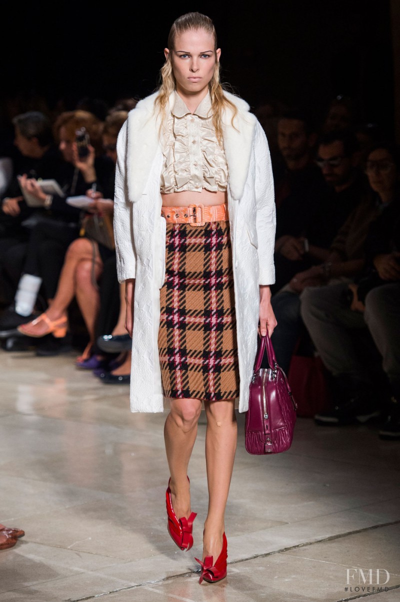 Lina Berg featured in  the Miu Miu fashion show for Spring/Summer 2015