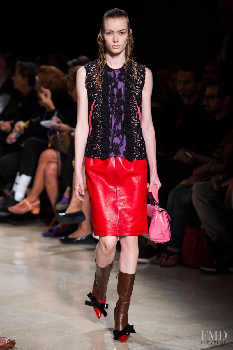 Julia Hafstrom featured in  the Miu Miu fashion show for Spring/Summer 2015