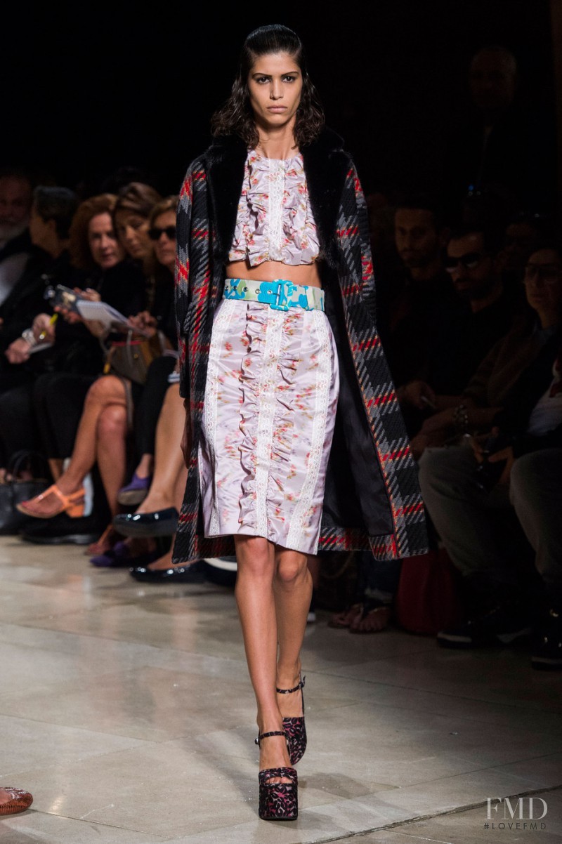 Mica Arganaraz featured in  the Miu Miu fashion show for Spring/Summer 2015
