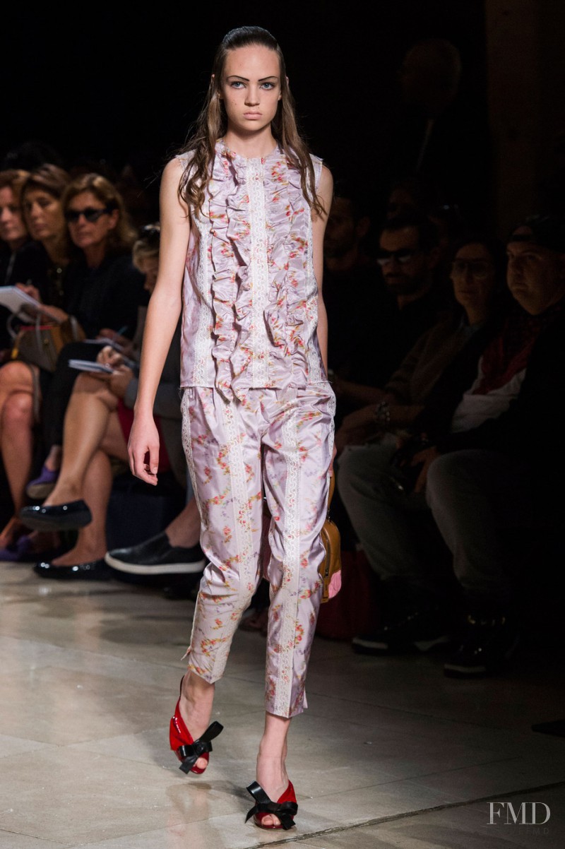 Adrienne Juliger featured in  the Miu Miu fashion show for Spring/Summer 2015