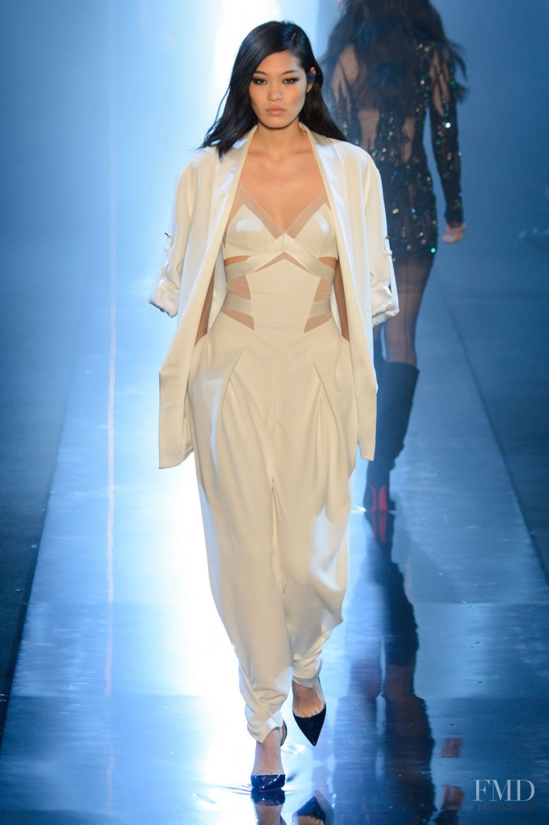 Chiharu Okunugi featured in  the Alexandre Vauthier fashion show for Spring/Summer 2015
