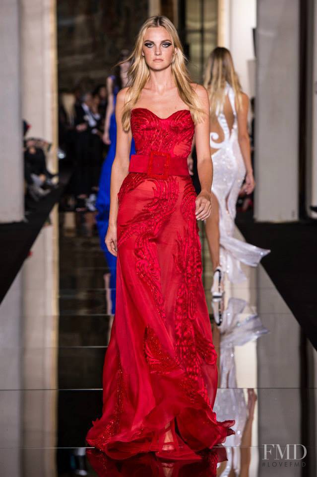 Caroline Trentini featured in  the Atelier Versace fashion show for Spring/Summer 2015