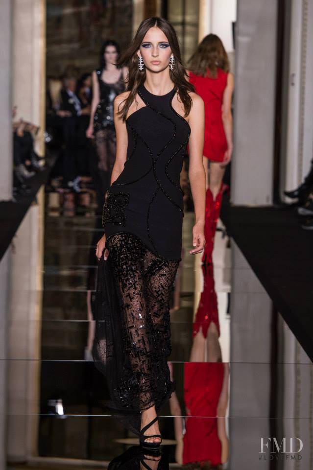 Waleska Gorczevski featured in  the Atelier Versace fashion show for Spring/Summer 2015