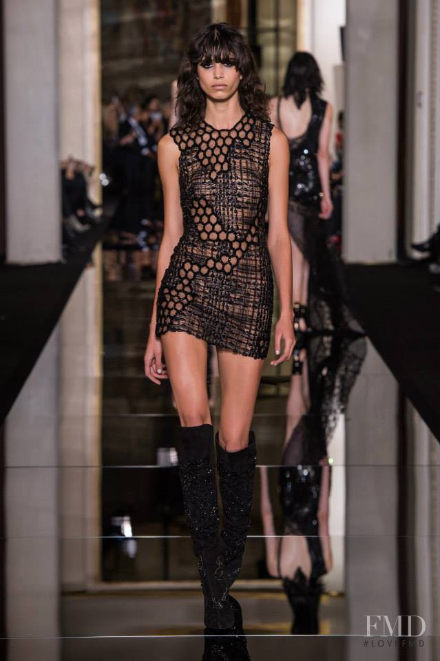 Mica Arganaraz featured in  the Atelier Versace fashion show for Spring/Summer 2015