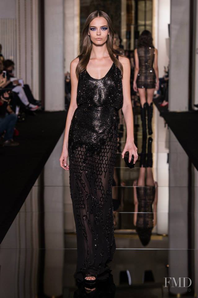 Mina Cvetkovic featured in  the Atelier Versace fashion show for Spring/Summer 2015