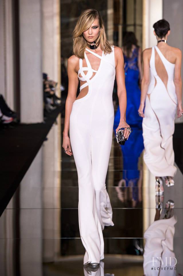 Karlie Kloss featured in  the Atelier Versace fashion show for Spring/Summer 2015