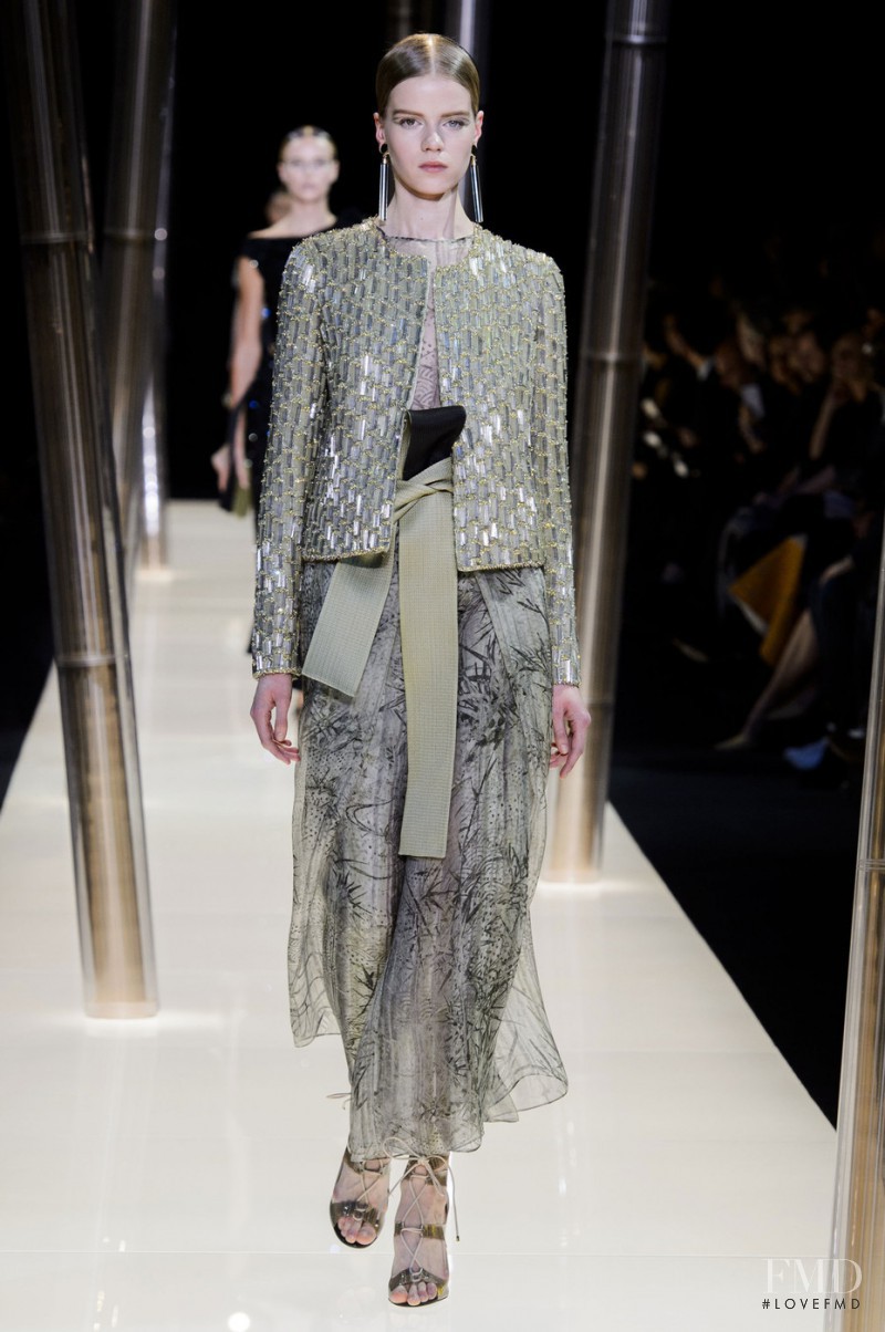Kadri Vahersalu featured in  the Armani Prive fashion show for Spring/Summer 2015