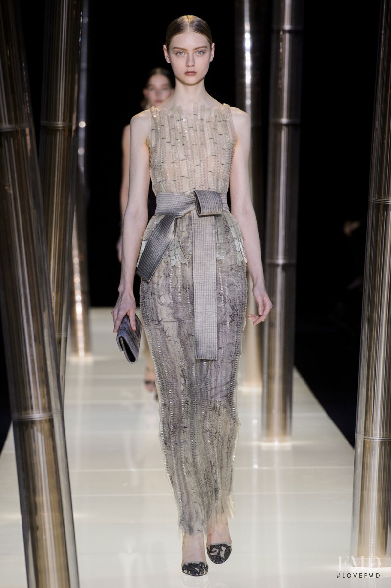 Nastya Kusakina featured in  the Armani Prive fashion show for Spring/Summer 2015