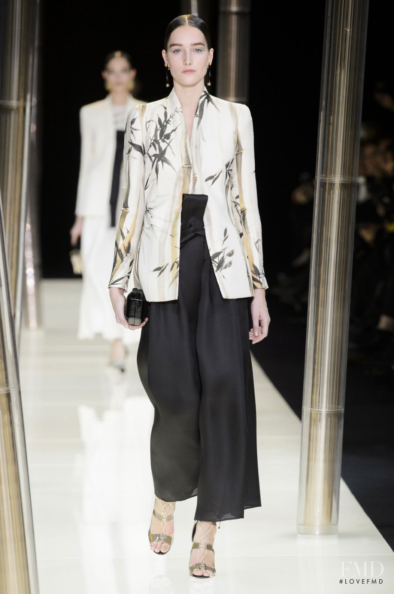 Joséphine Le Tutour featured in  the Armani Prive fashion show for Spring/Summer 2015