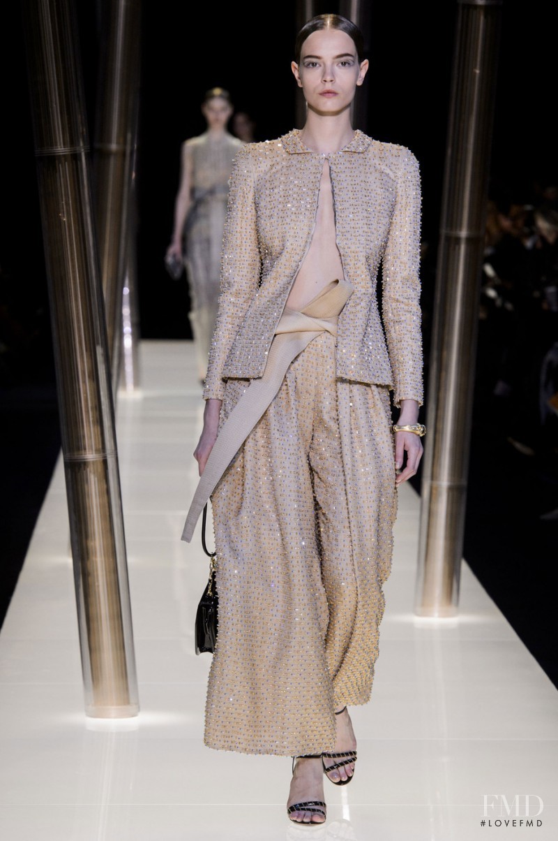 Mina Cvetkovic featured in  the Armani Prive fashion show for Spring/Summer 2015