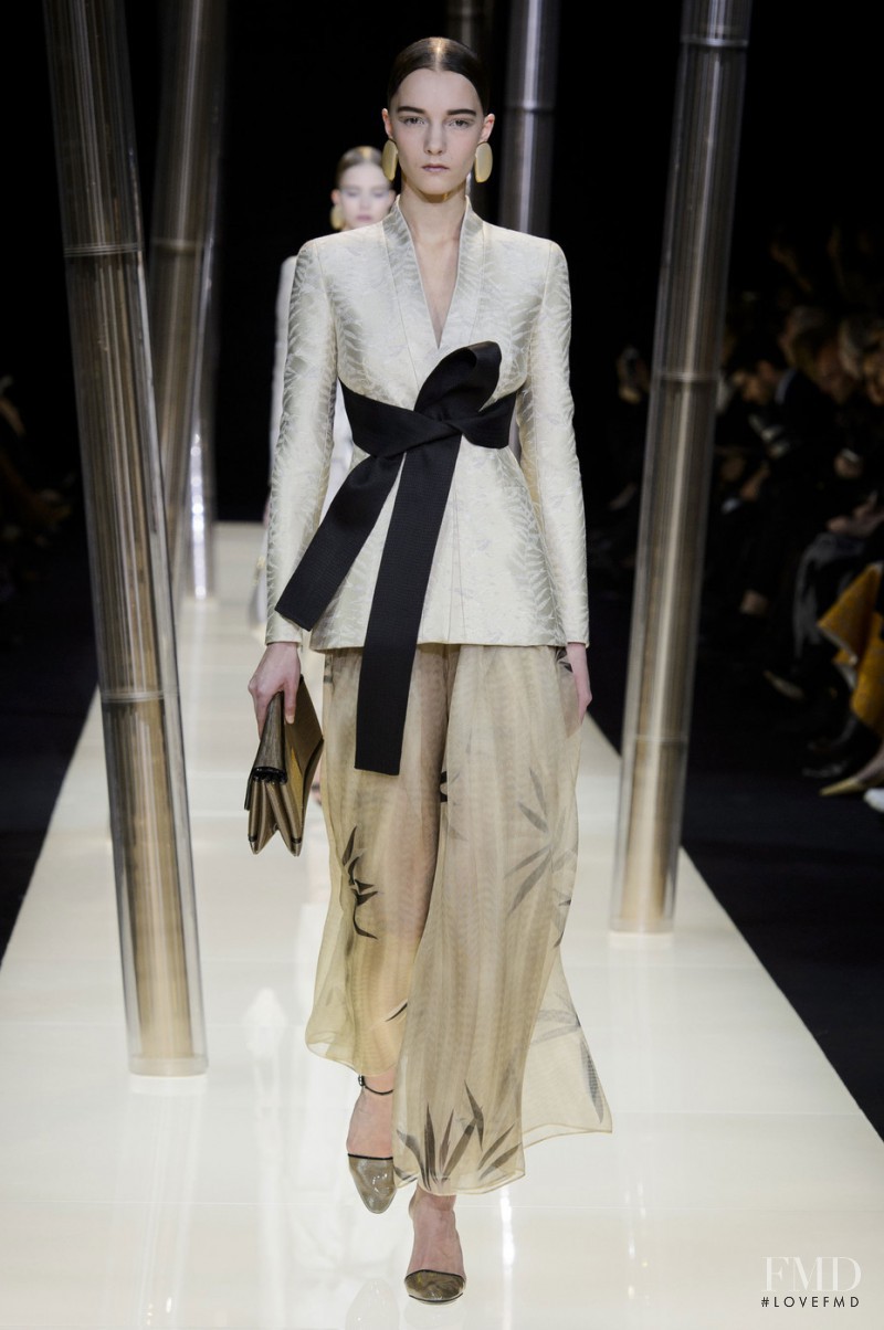 Irina Liss featured in  the Armani Prive fashion show for Spring/Summer 2015