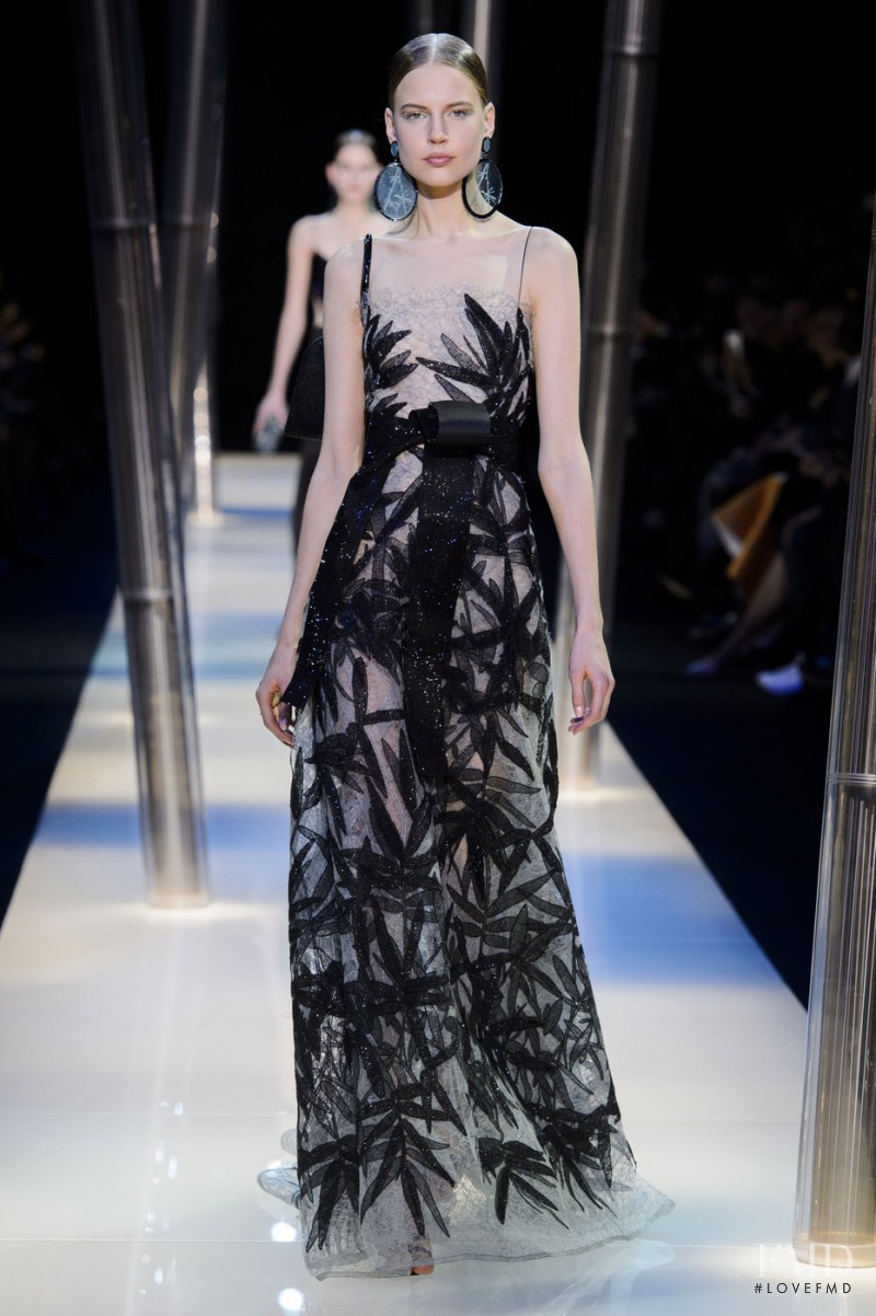 Elisabeth Erm featured in  the Armani Prive fashion show for Spring/Summer 2015