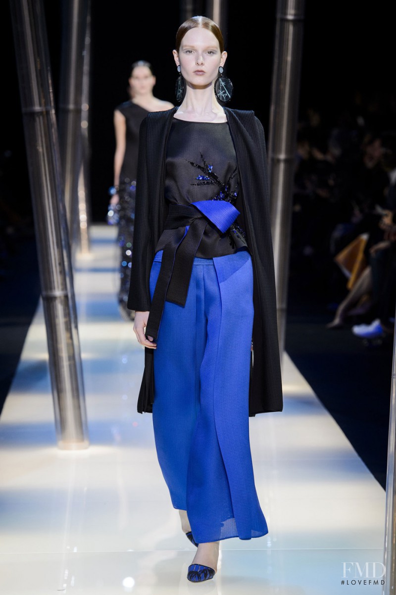 Grace Simmons featured in  the Armani Prive fashion show for Spring/Summer 2015