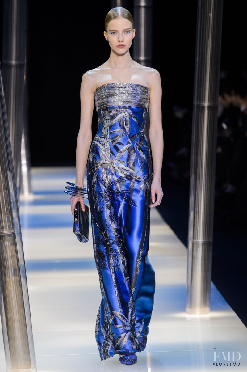 Sasha Luss featured in  the Armani Prive fashion show for Spring/Summer 2015