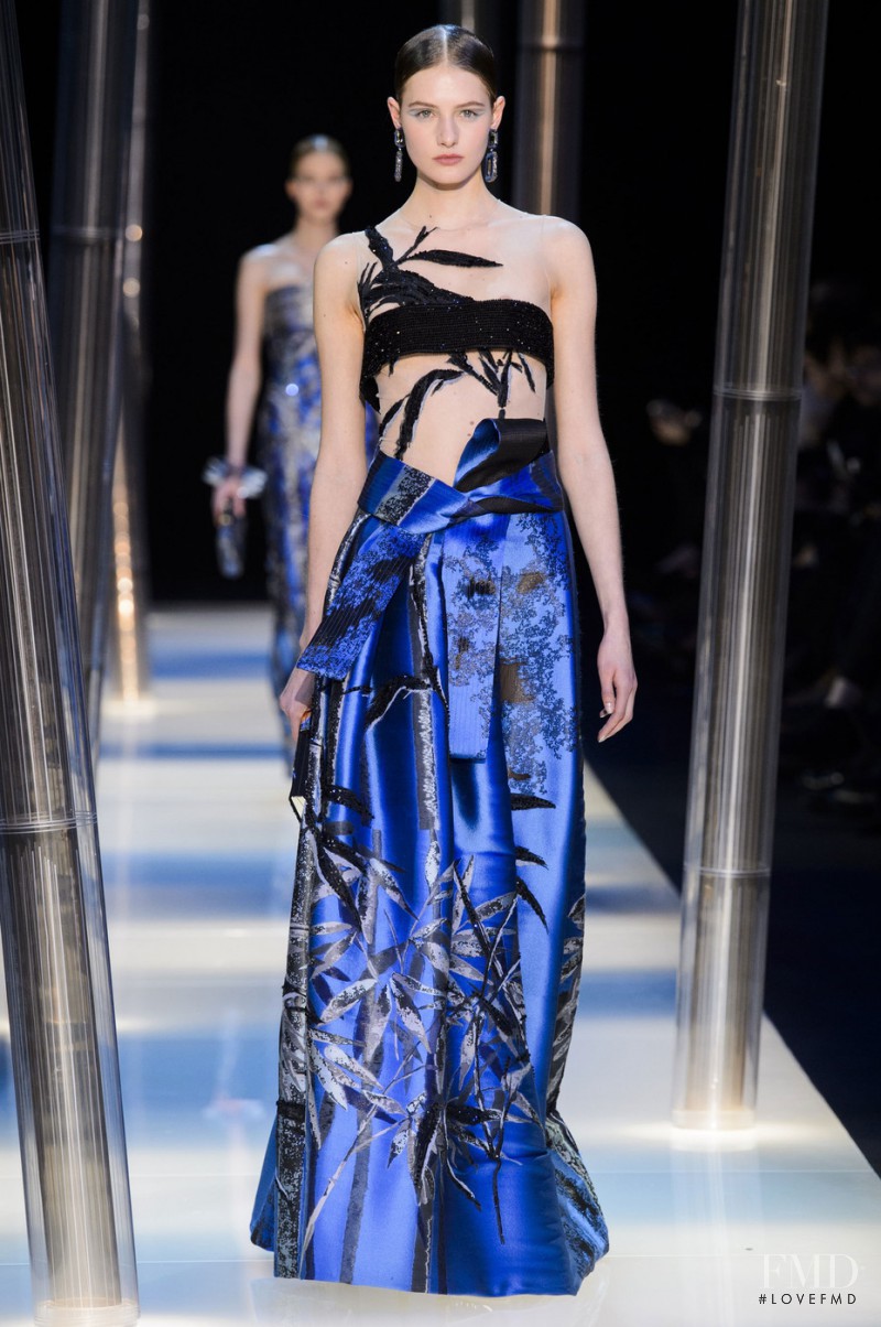 Sanne Vloet featured in  the Armani Prive fashion show for Spring/Summer 2015