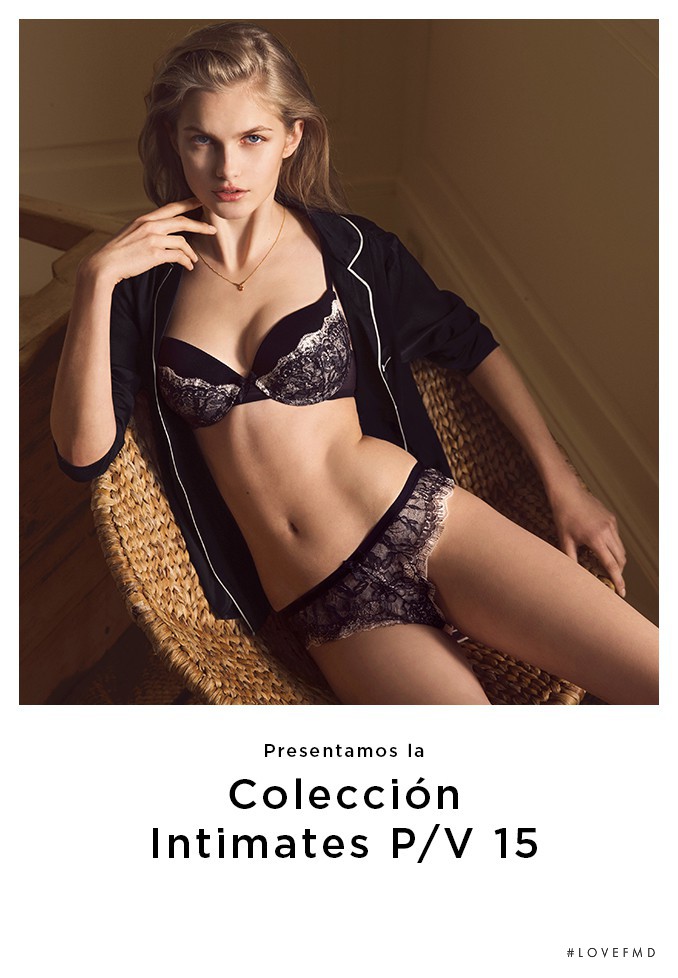 Aneta Pajak featured in  the Mango Intimates advertisement for Spring/Summer 2015