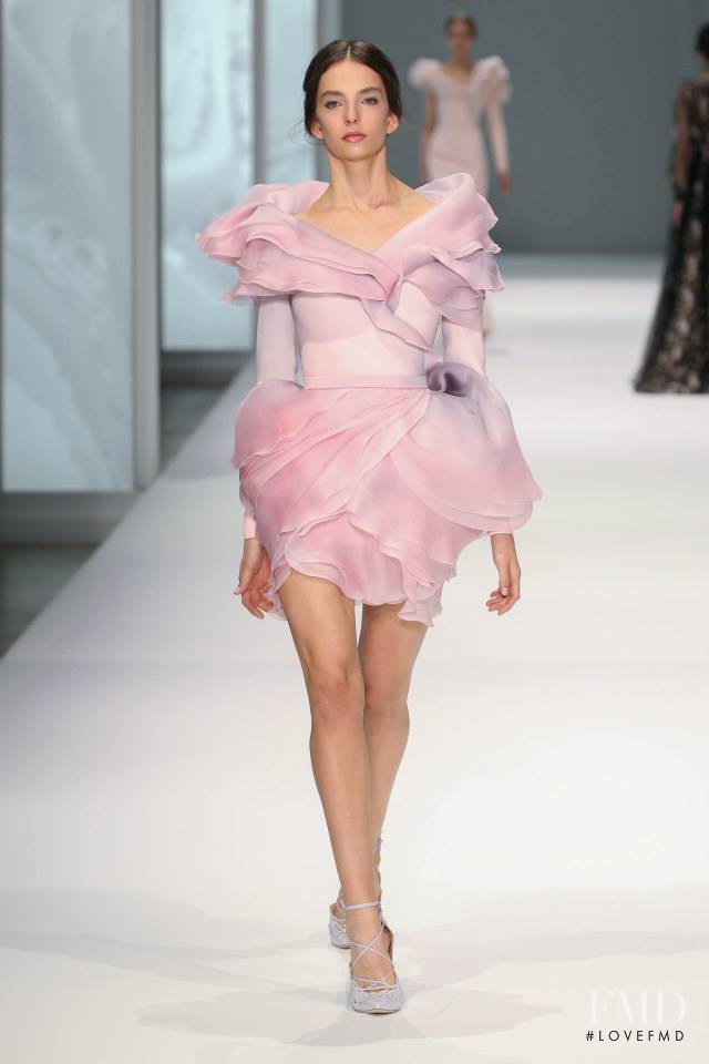 Sophie Jones featured in  the Ralph & Russo fashion show for Spring/Summer 2015