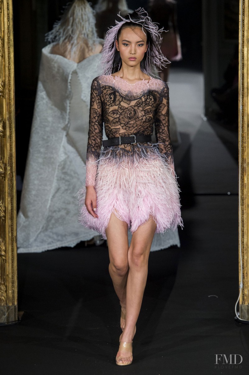 Luping Wang featured in  the Alexis Mabille fashion show for Spring/Summer 2015