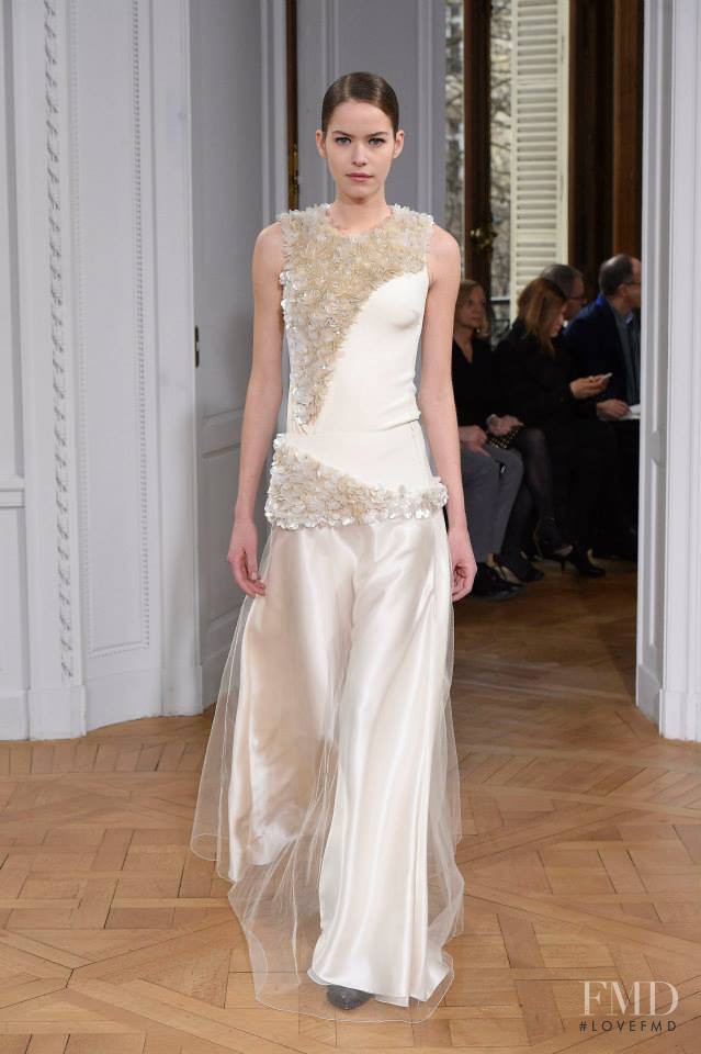 Alexandra Hochguertel featured in  the Bouchra Jarrar fashion show for Spring/Summer 2015