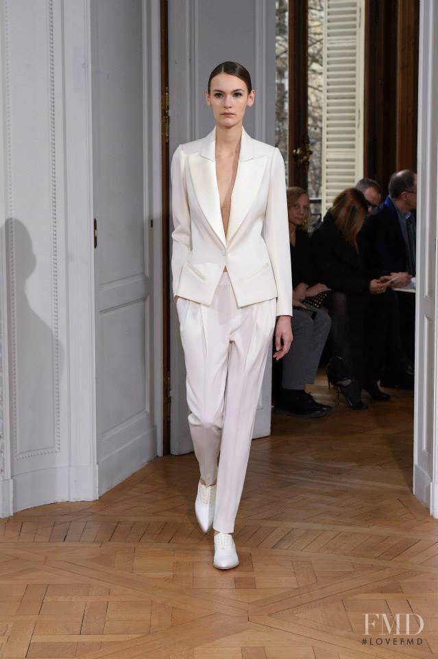 Fia Ljungstrom featured in  the Bouchra Jarrar fashion show for Spring/Summer 2015