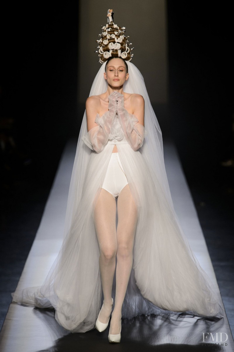 Anna Cleveland featured in  the Jean Paul Gaultier Haute Couture fashion show for Spring/Summer 2015