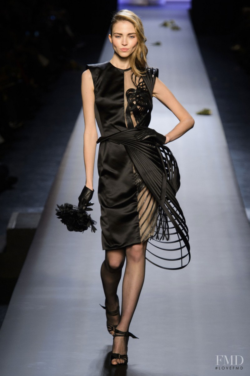 Sasha Luss featured in  the Jean Paul Gaultier Haute Couture fashion show for Spring/Summer 2015